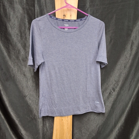 Blueish grey Calvin Klein women's size medium short sleeve w/ 3 buttons on arm - Picture 1 of 12